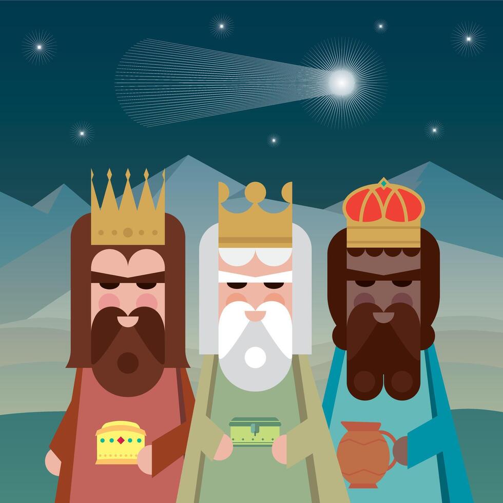 The three Magic Kings of Orient cartoons. illustration. vector