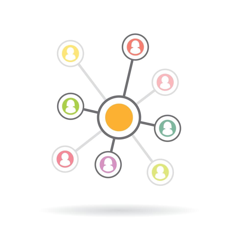 Team in social network working concept. Human model connection illustration vector