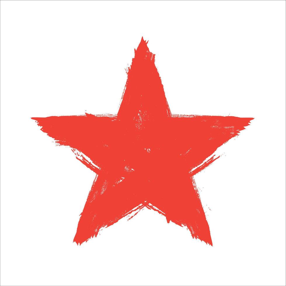 Grunge red star. Grunge texture. illustration vector