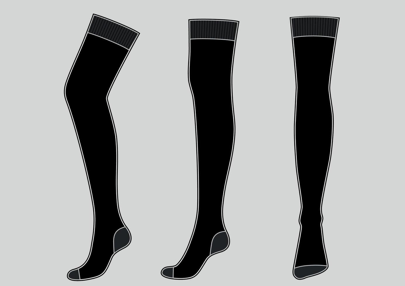 The linear sketch women's black stocking on the leg vector