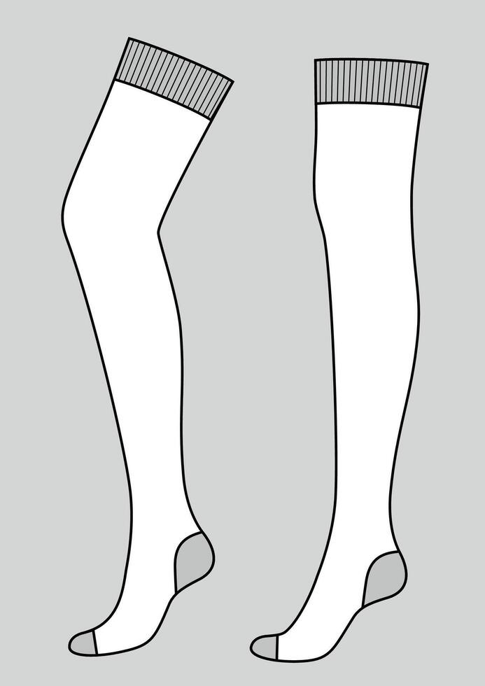 The linear sketch women's stocking on the leg vector