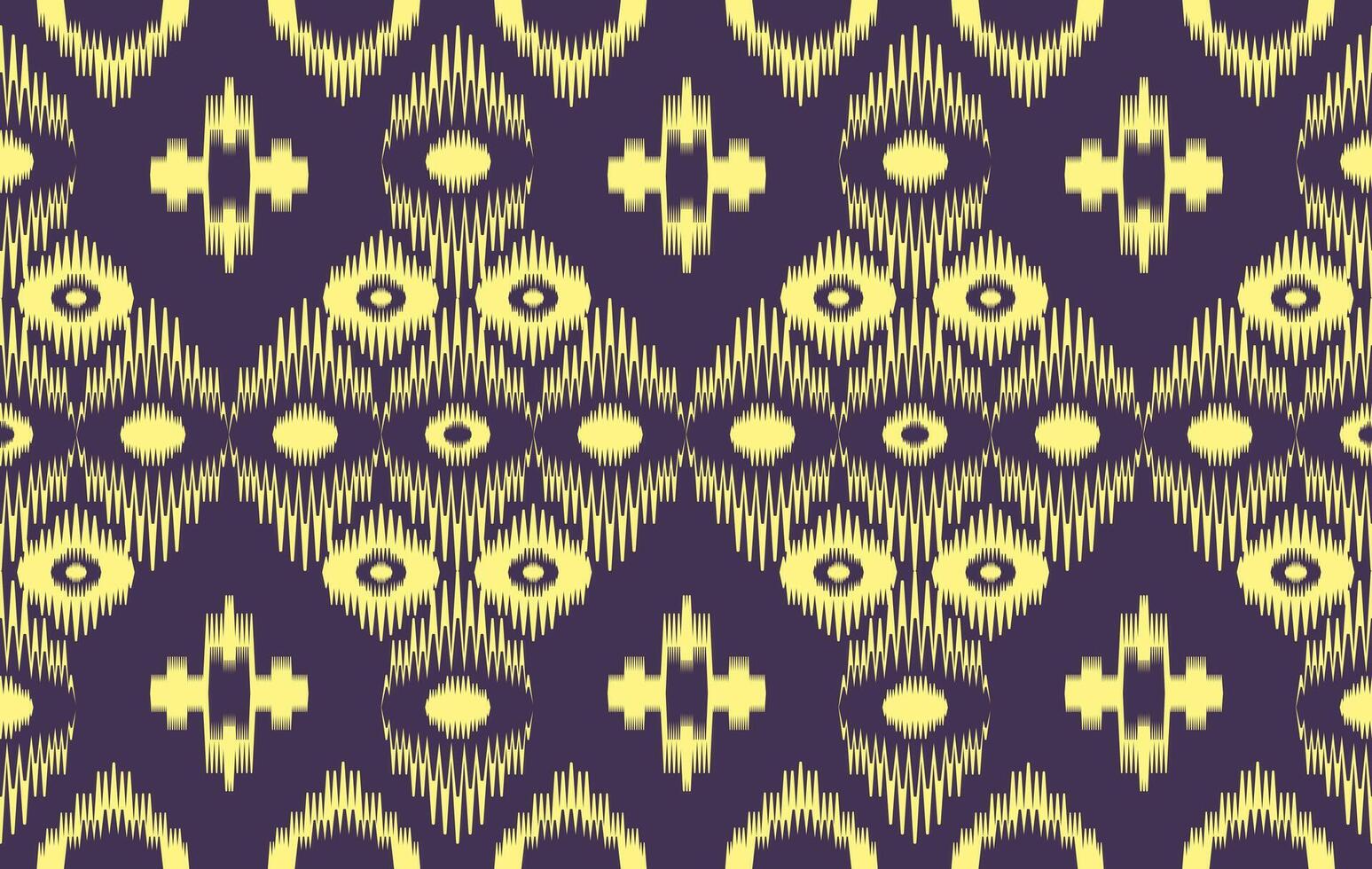 Ikat motifs ethnic fabric seamless pattern yellow. traditional ikat ethnic pattern style. Designed for saree, sarong, batik ,carpet ,clothing ,ikat pattern ,fabric ,embroidery ,textile art ,weaving vector