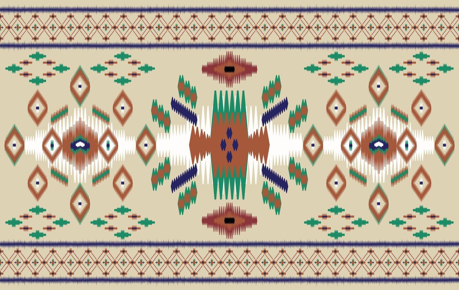 Ikat motifs ethnic fabric seamless pattern brown. traditional ikat ethnic pattern style. Designed for saree, sarong, batik ,carpet ,clothing ,ikat pattern ,fabric ,embroidery ,textile art ,weaving vector