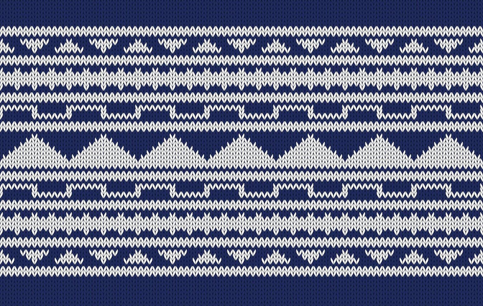 Knitted pattern seamless fabric blue color tone. traditional knitted pattern ethnic style. Designed for background ,wallpaper ,carpet ,clothing ,knitted pattern ,fabric ,pixel art ,textile vector
