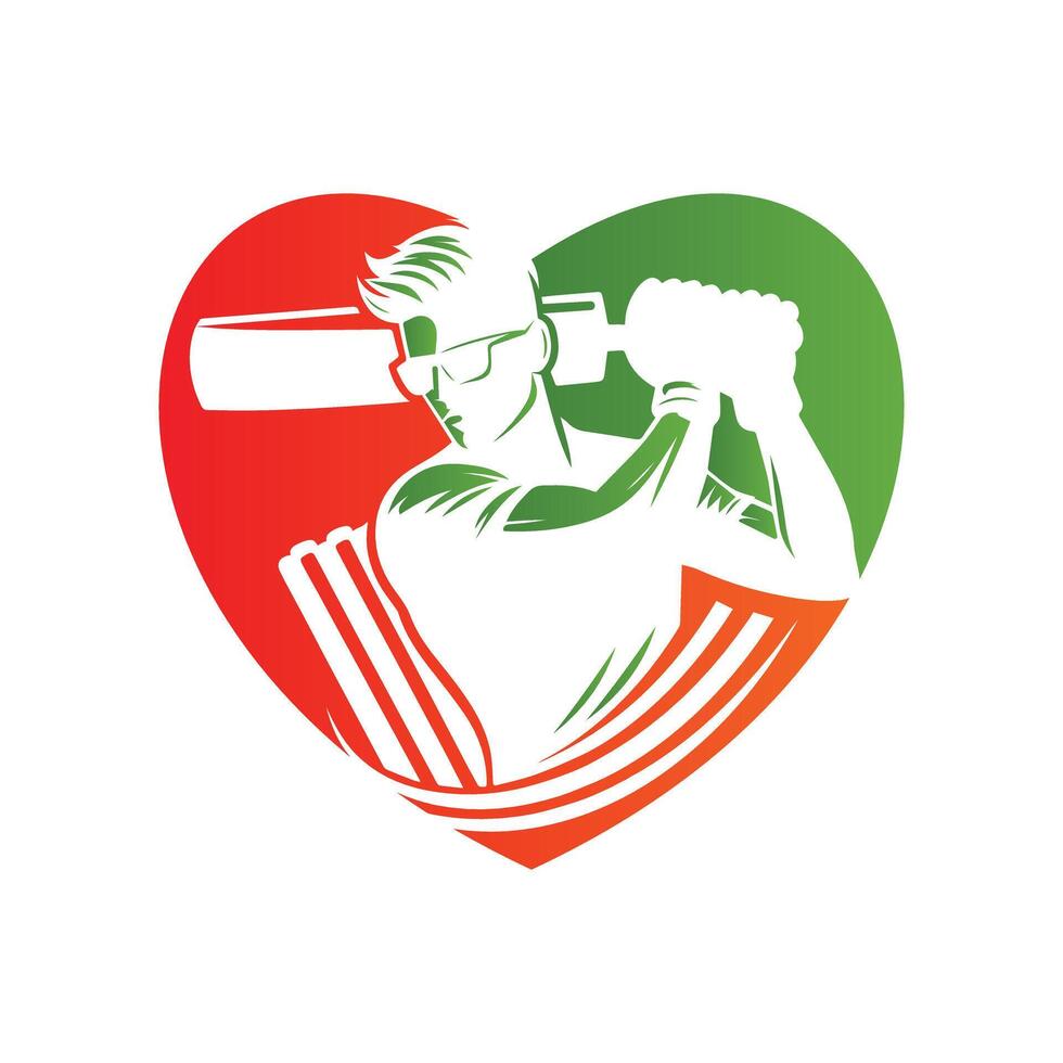 Man Playing Cricketing Stylish Shot Illustration vector