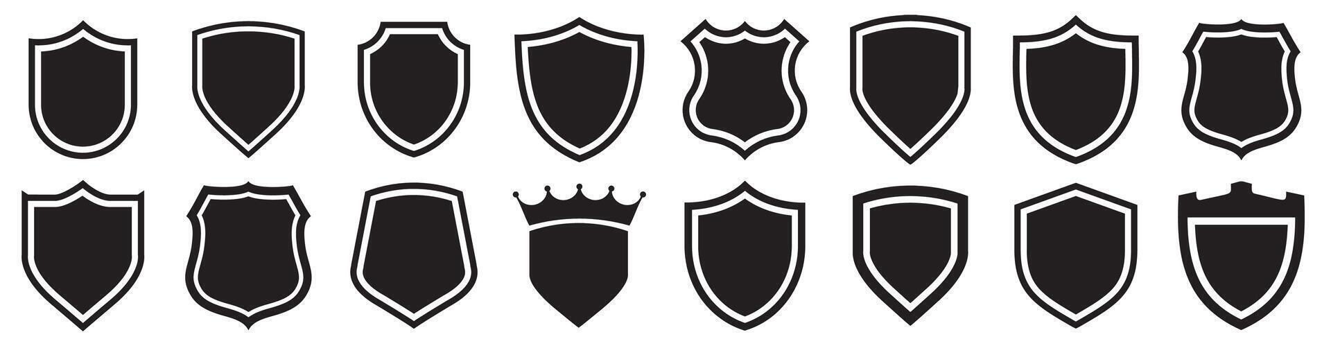 Shield icons set. Protect shield vector