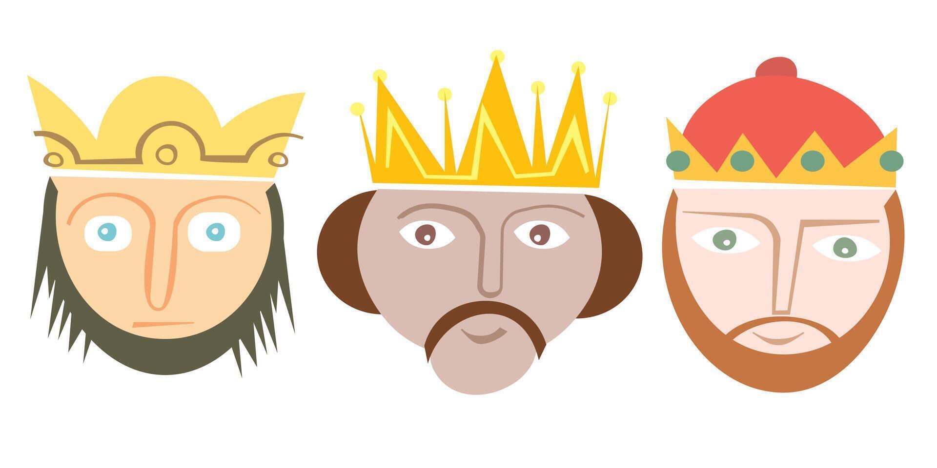 The three wisemen cartoons. Epiphany day holy night and christmas. Colorful design. illustration vector