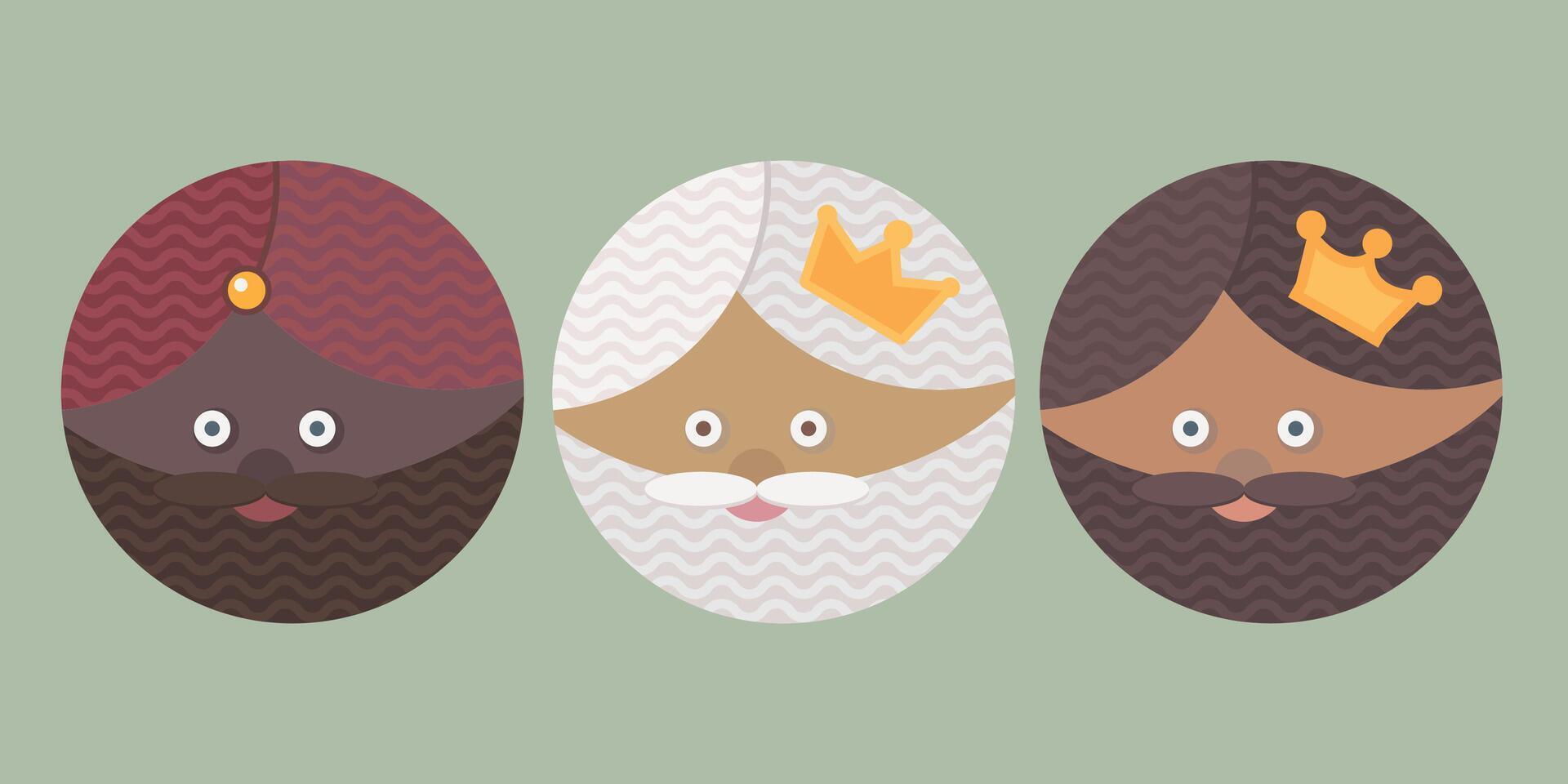 The three wisemen cartoons icon. Epiphany day holy night and christmas. Colorful design. illustration vector