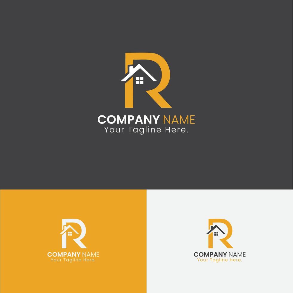 R Letermark Minimalist Real Estate Logo vector