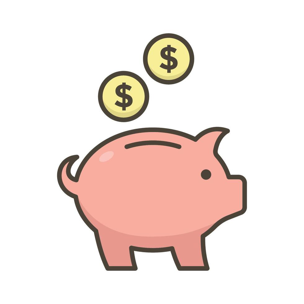 piggy bank icon design template simple and clean vector