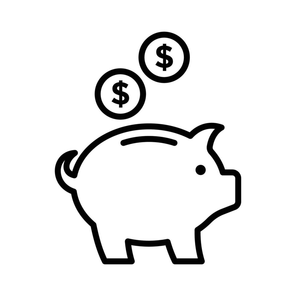 piggy bank icon design template simple and clean vector