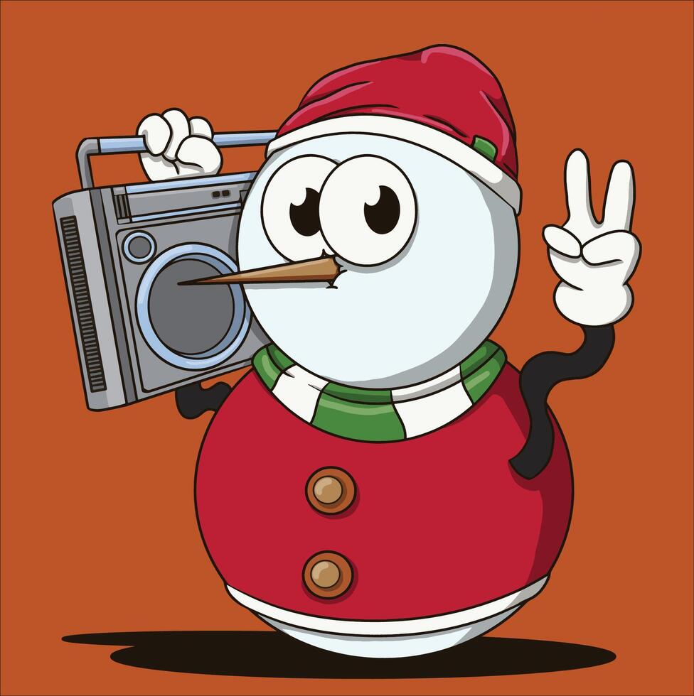 Hip Hop Snowman vector