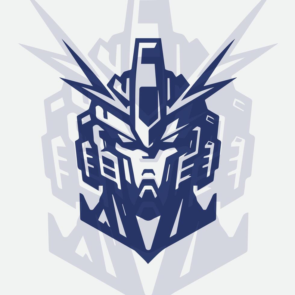 Flat Minimalist Robot Head Illustration Design vector