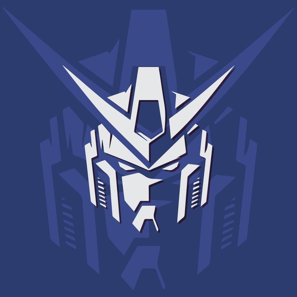 Flat Minimalist Robot Head Illustration Design vector