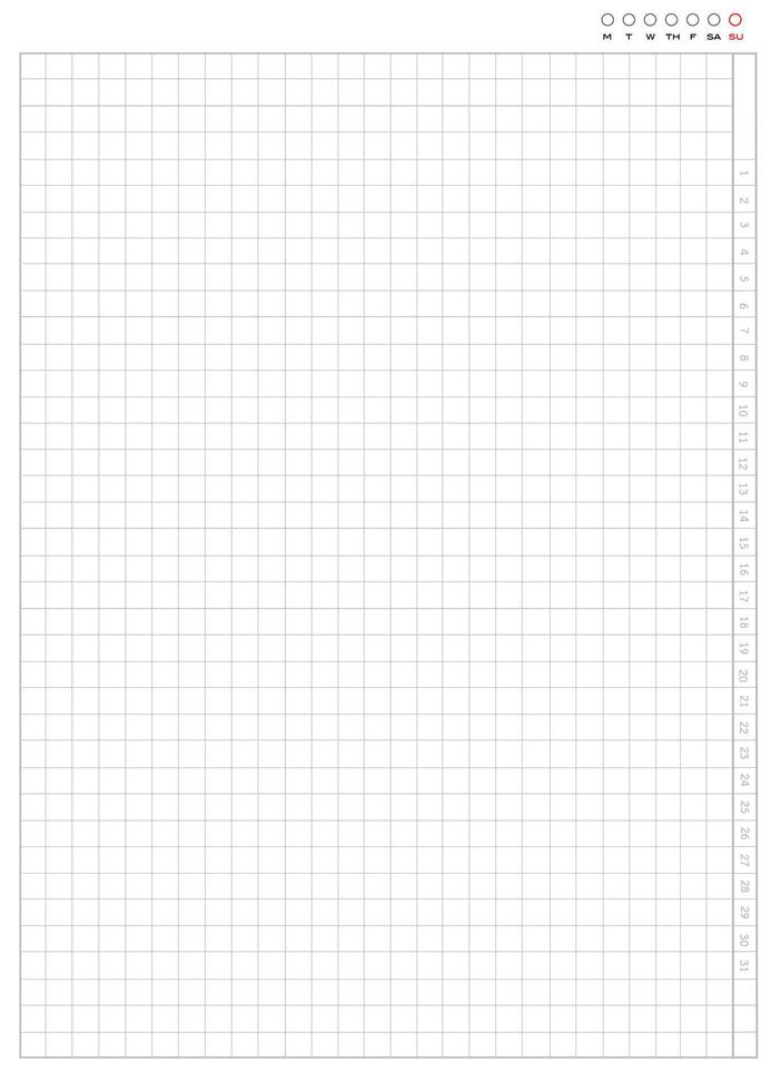A4 standard Blank form grid table paper and Monthly planner on white background vector