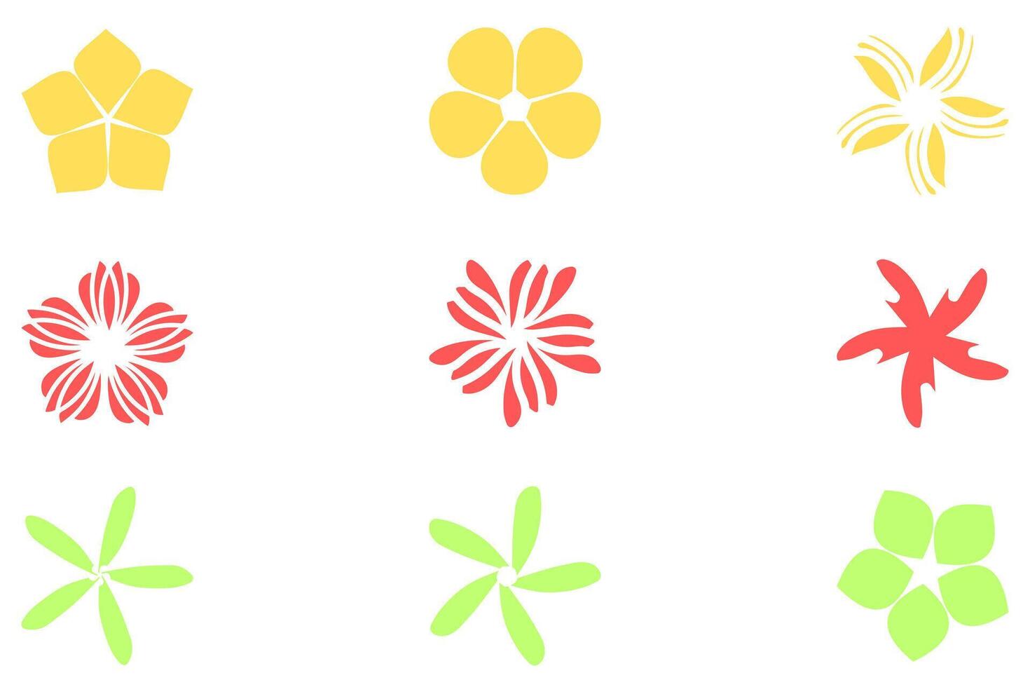 Botanical flower design set. Decorative floral icon vector