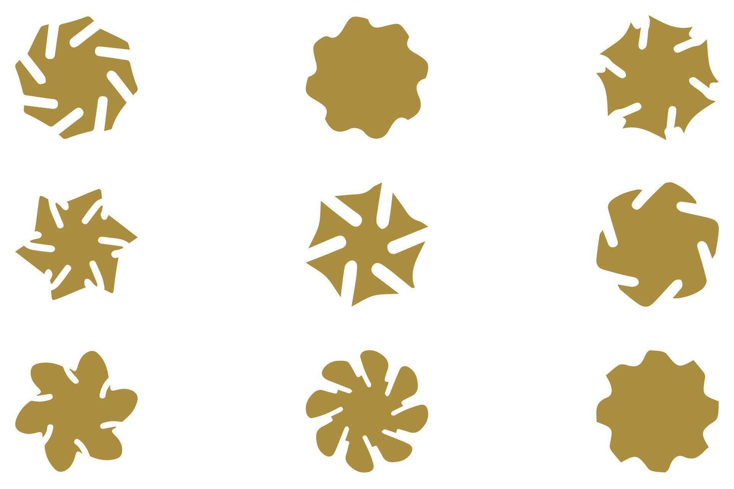 Decorative ornament shape icon set vector