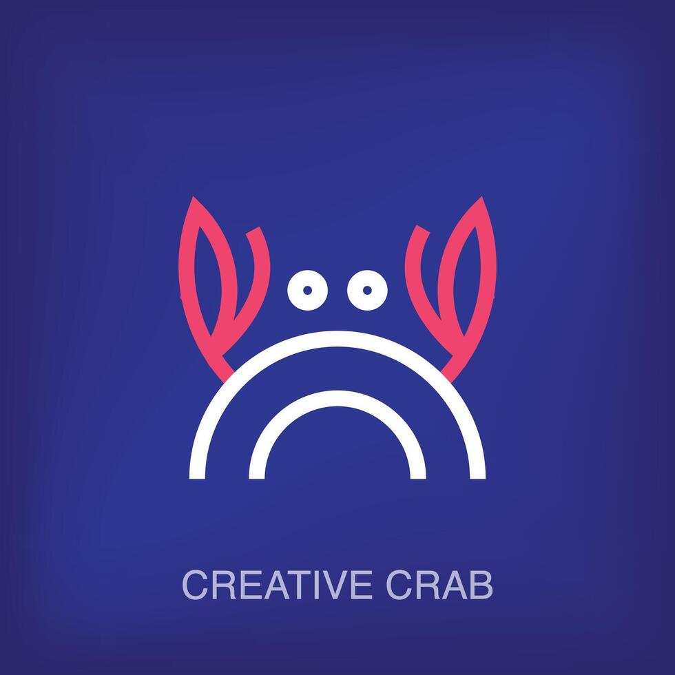 Creative linear crab icon design vector