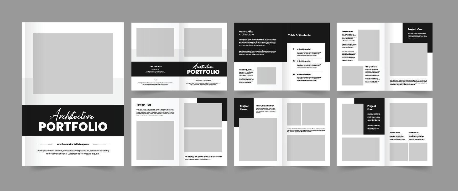 portfolio architecture template a4 portfolio brochure vector
