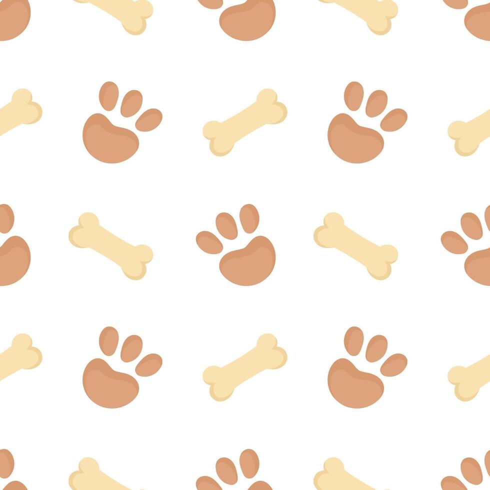 illustration seamless pattern of bones and dog redesign vector