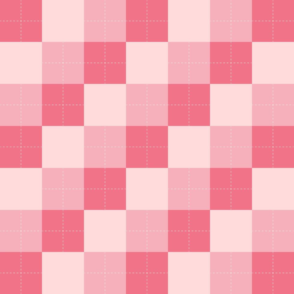 Pink Checkered Pattern Background. Simple Pink Gingham Pattern. vector