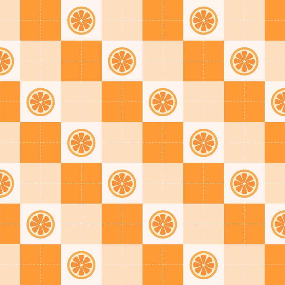 Orange Citrus Pattern Background. Fresh Citrus Fruit Pattern with Geometric Design. vector