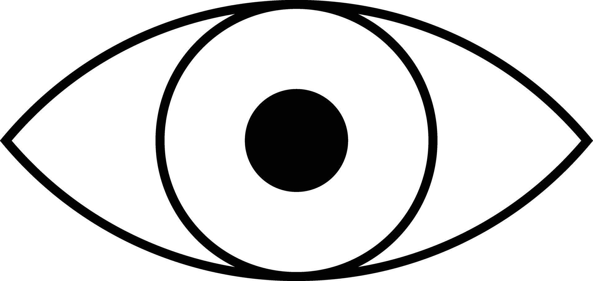 human eye icon, symbol black and white vector