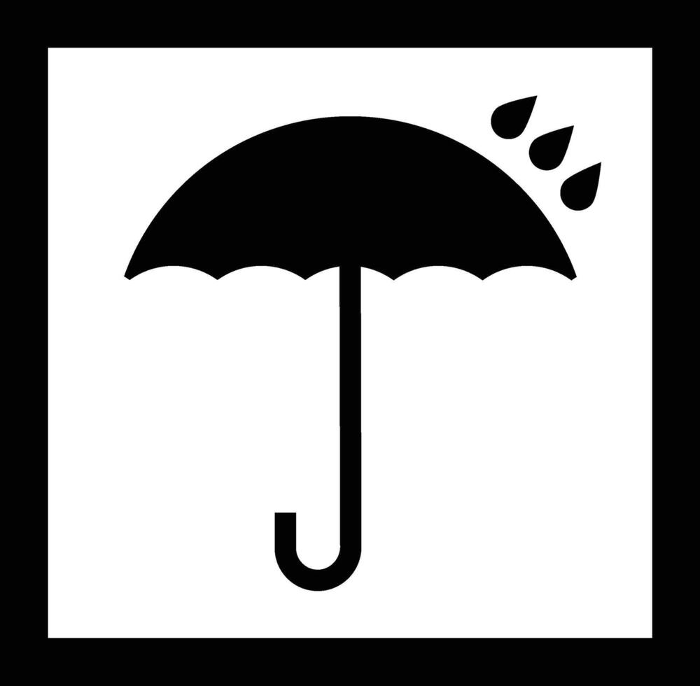Umbrella icon . Rain protection. Concept for insurance company. Black and white. vector