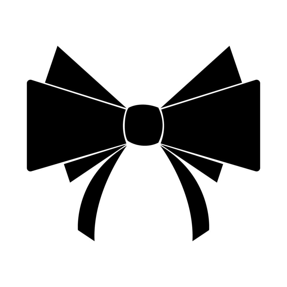 Bow ribbon gift icon isolate on white background. vector
