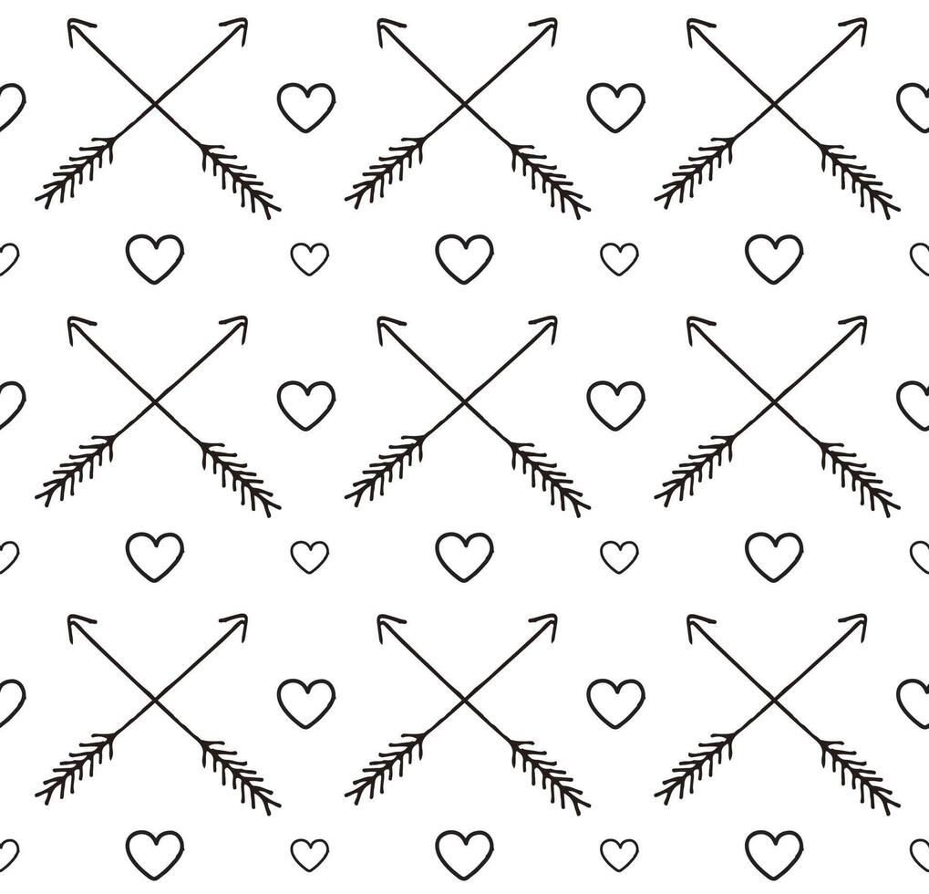 Seamless pattern of Valentines cupid arrow vector