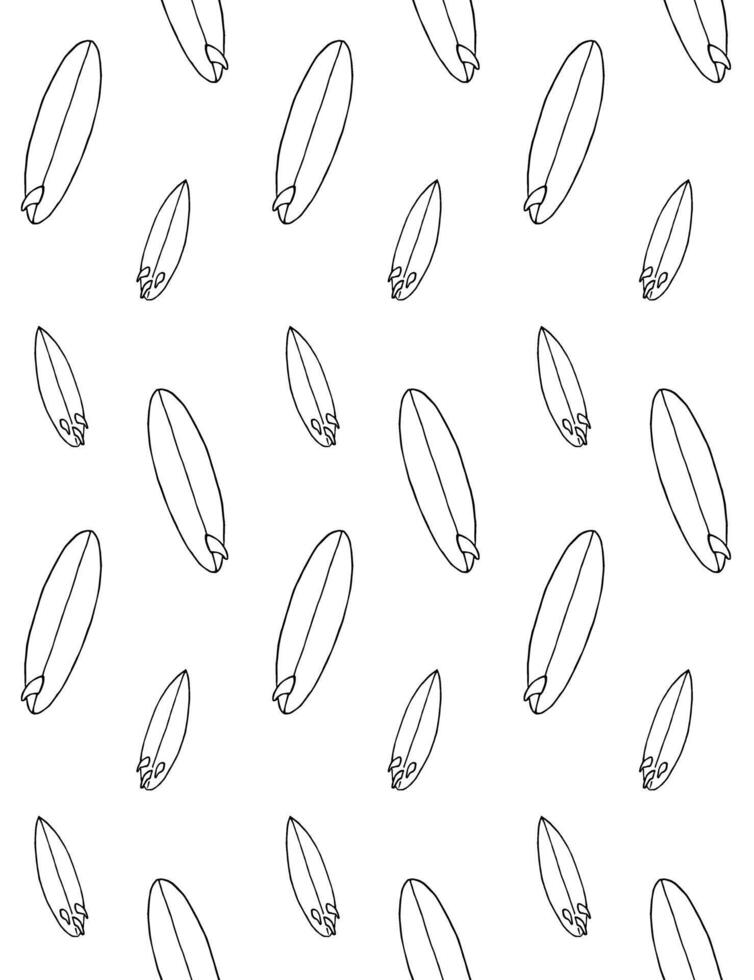 Seamless pattern of sketch surfboard vector