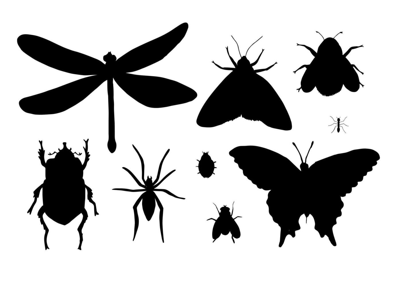 Set of doodle sketch insects vector