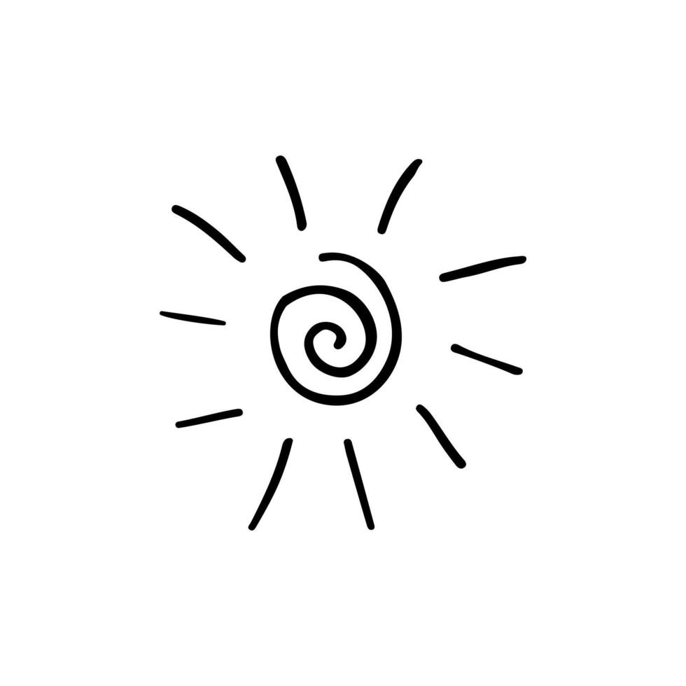 Hand drawn doodle sketch sun vector