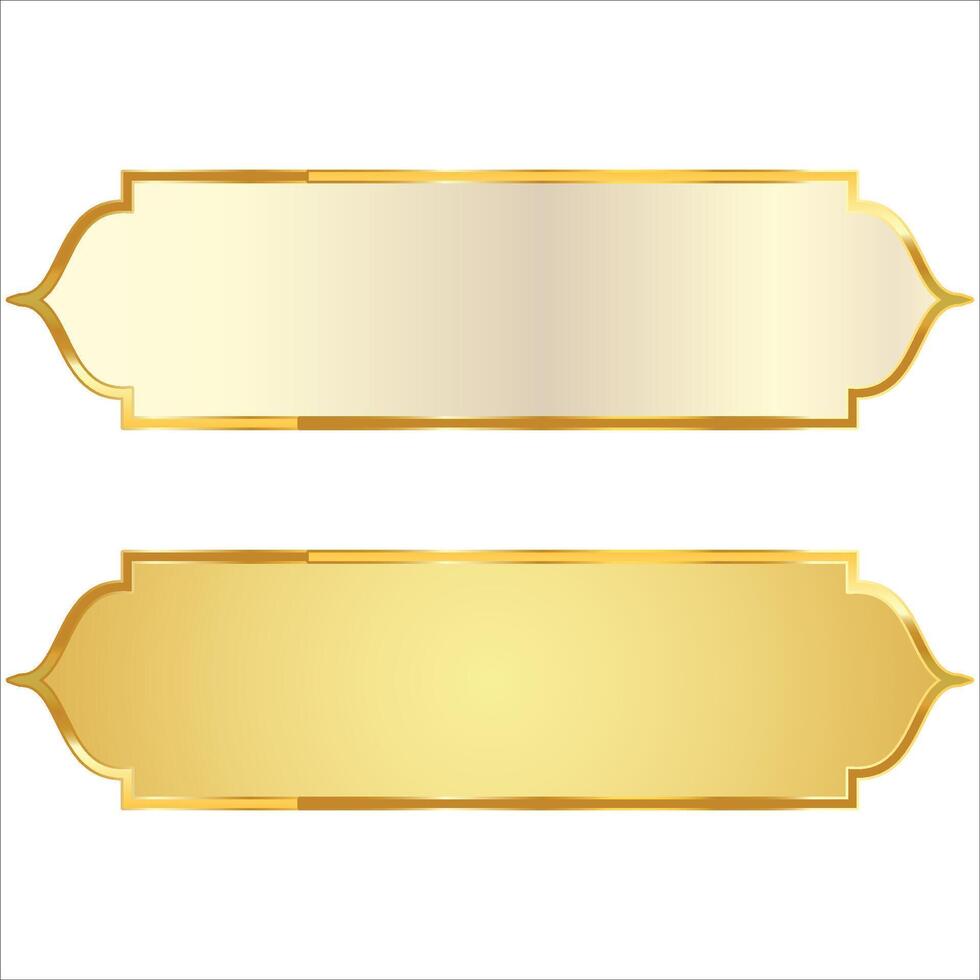 Set Of Luxury Golden Arabic Islamic Banner Title Frame Text Box Border vector