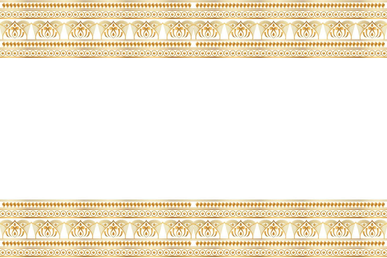 Luxury Islamic Golden Line Lace Border Thai Pattern Ornament Wedding Invtation Card Background vector