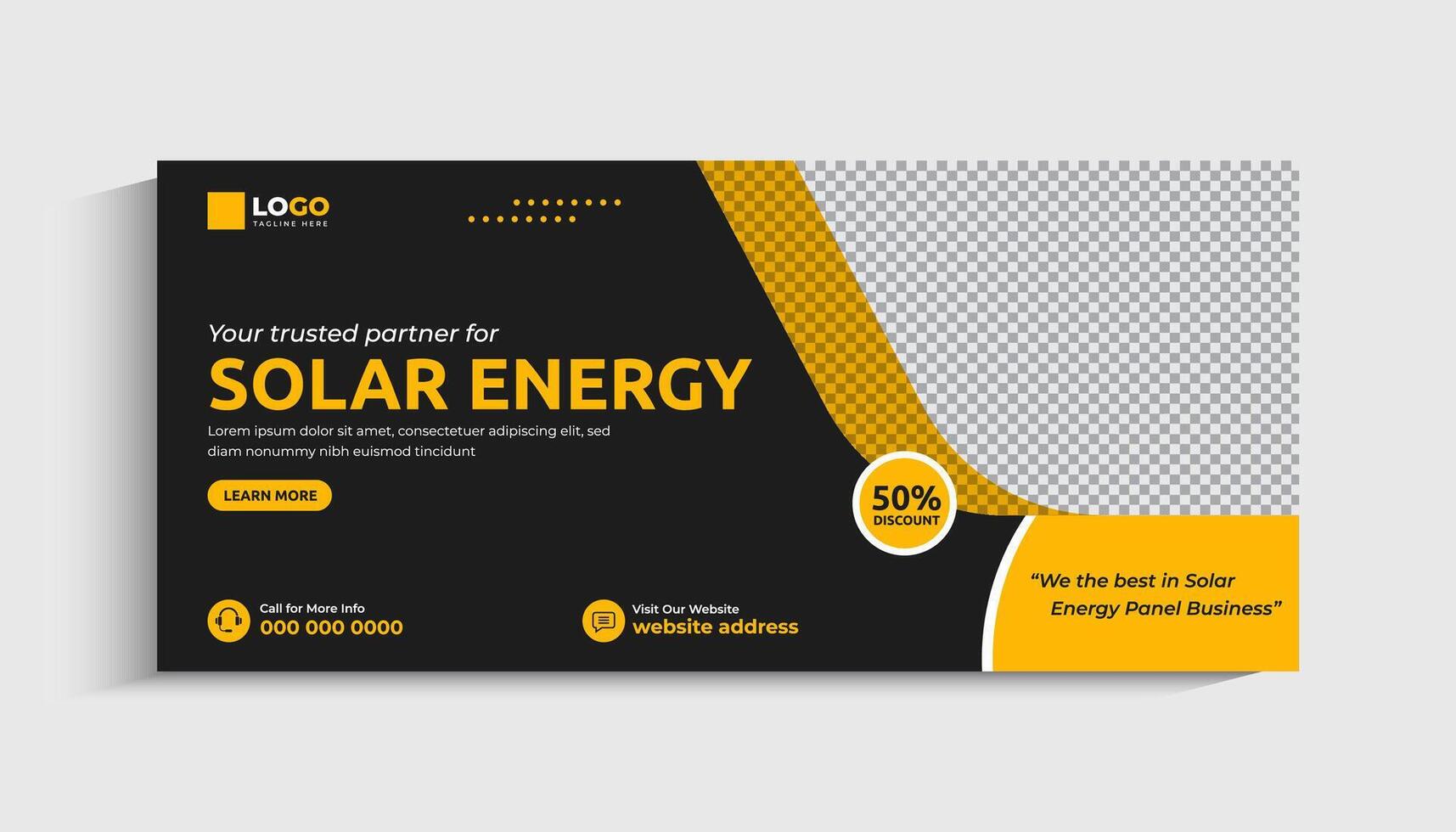Solar Energy social media post or web banner template design vector