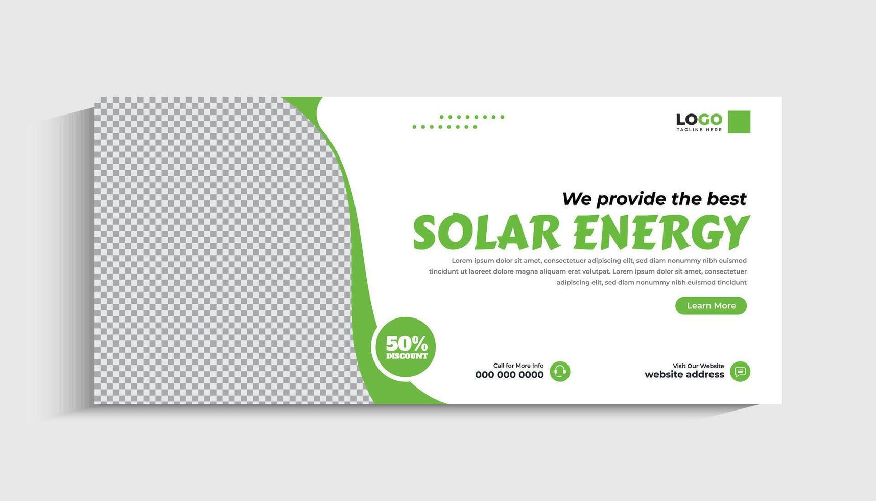 Solar Energy social media post or web banner template design vector