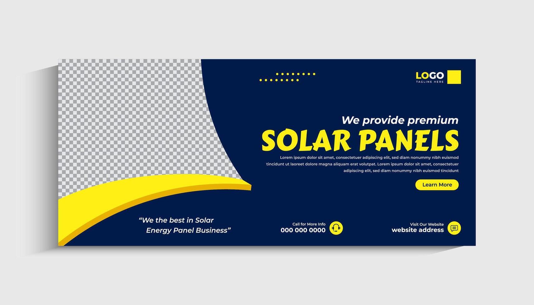 Solar Energy social media post or web banner template design vector
