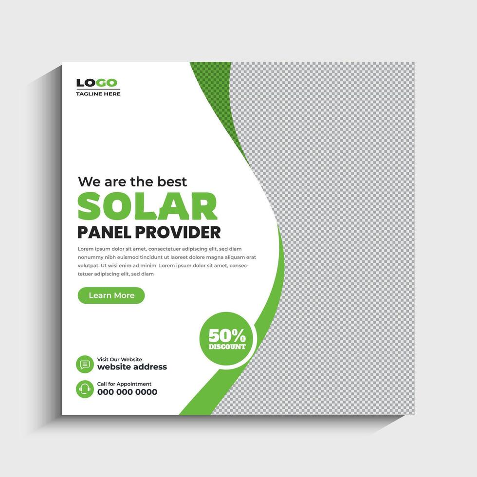 Solar Energy social media post or web banner template design vector