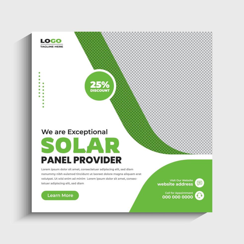 Solar Energy social media post or web banner template design vector