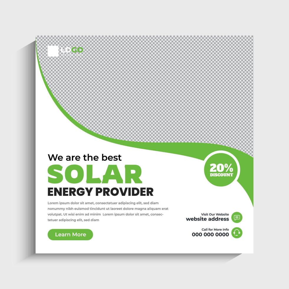 Solar Energy social media post or web banner template design vector