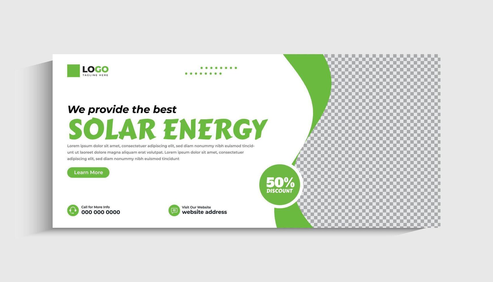 Solar Energy social media post or web banner template design vector