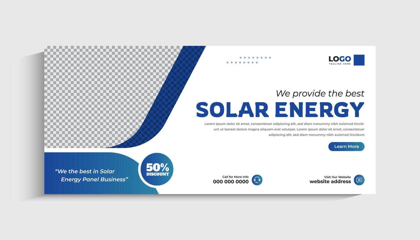 Solar Energy social media post or web banner template design vector