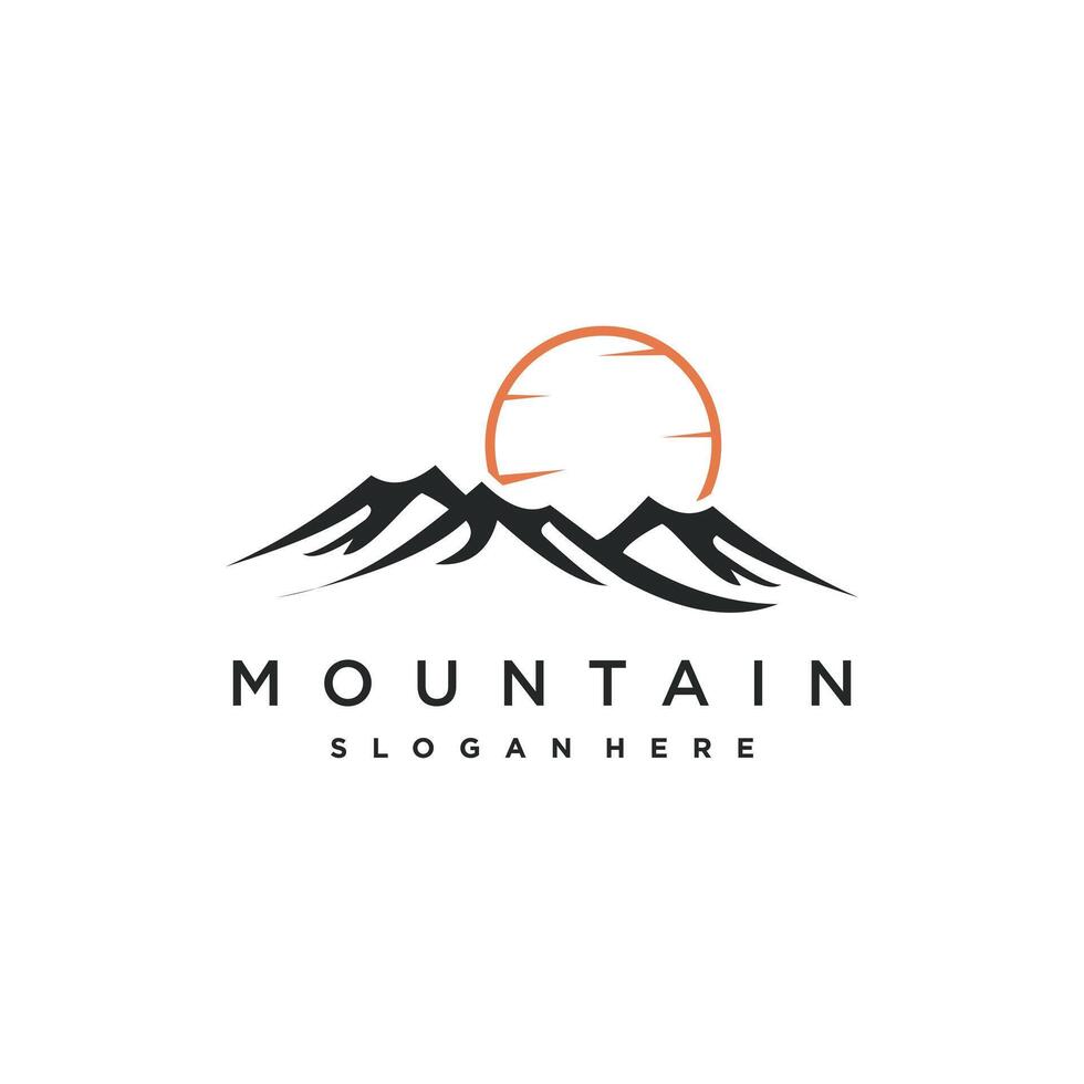Mountain logo design with modern concept vector