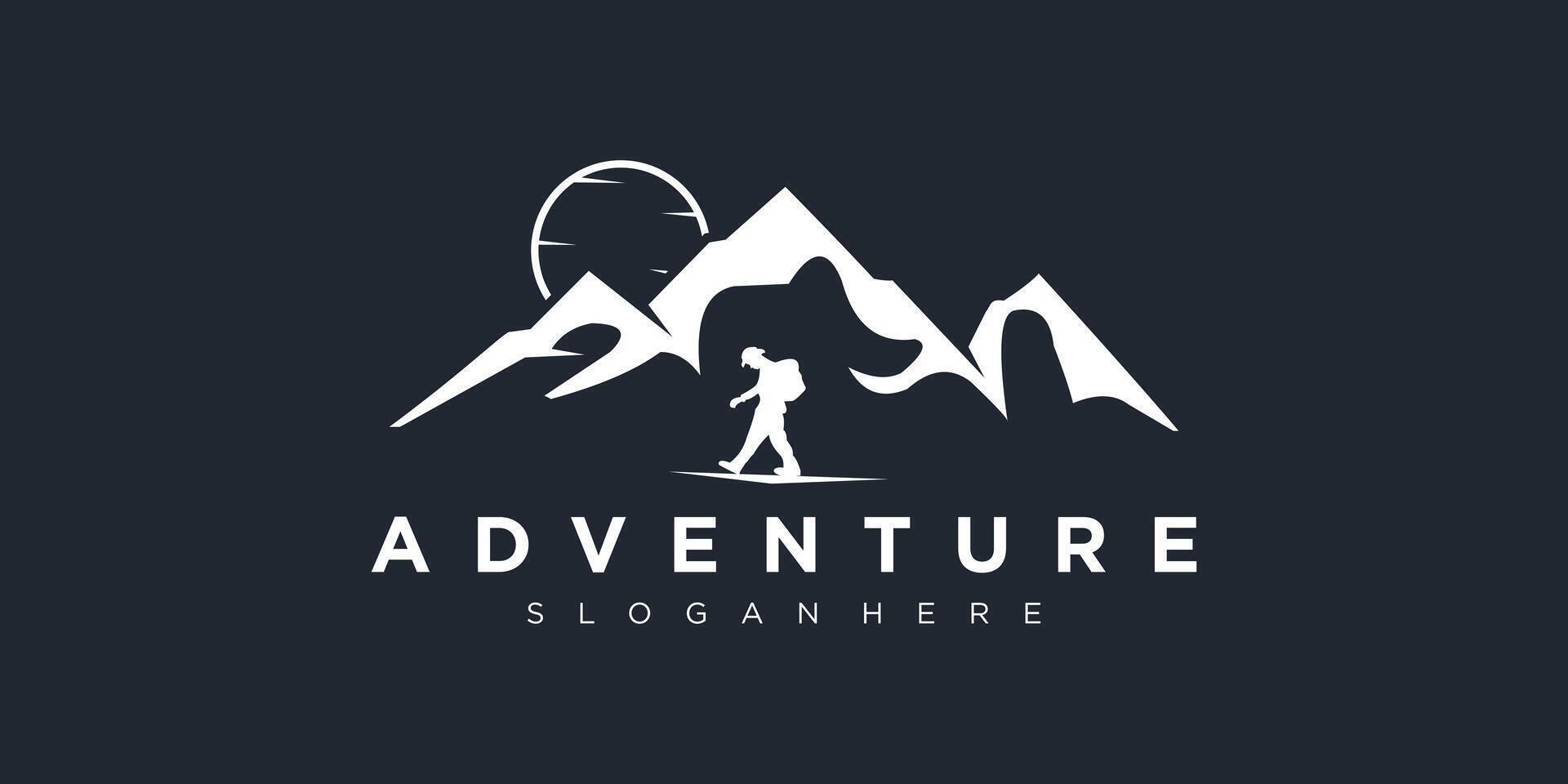 Mountain logo design with modern concept vector