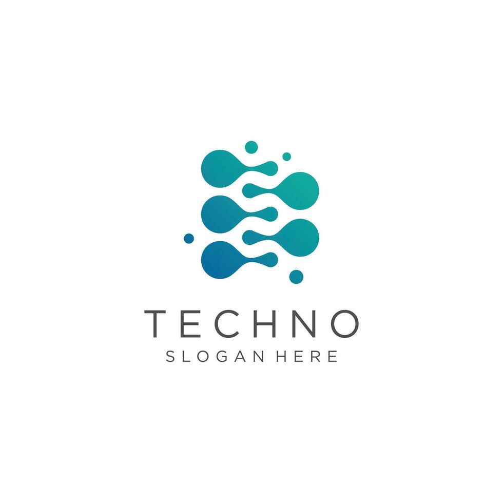 Molecule logo with technology concept vector
