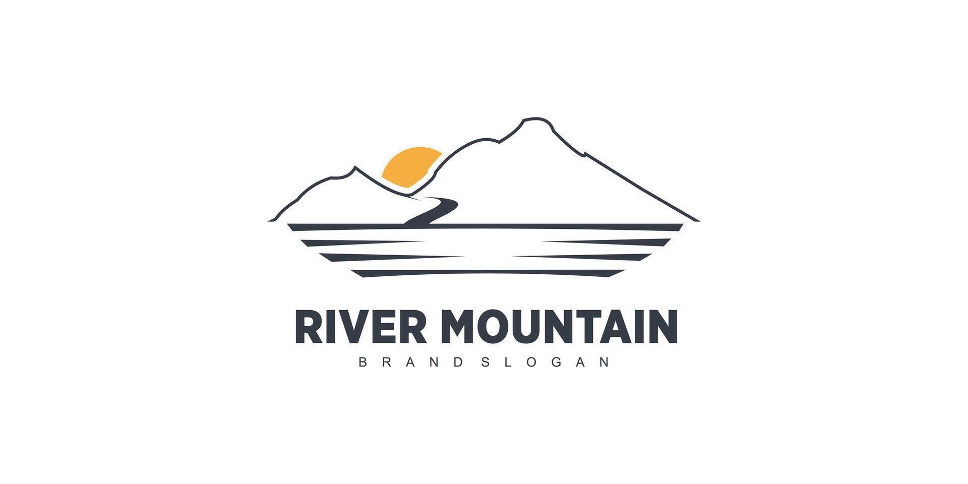 Mountain logo design with modern concept vector