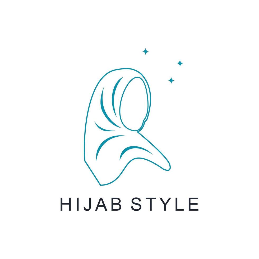 Hijab girl logo design with unique concept vector