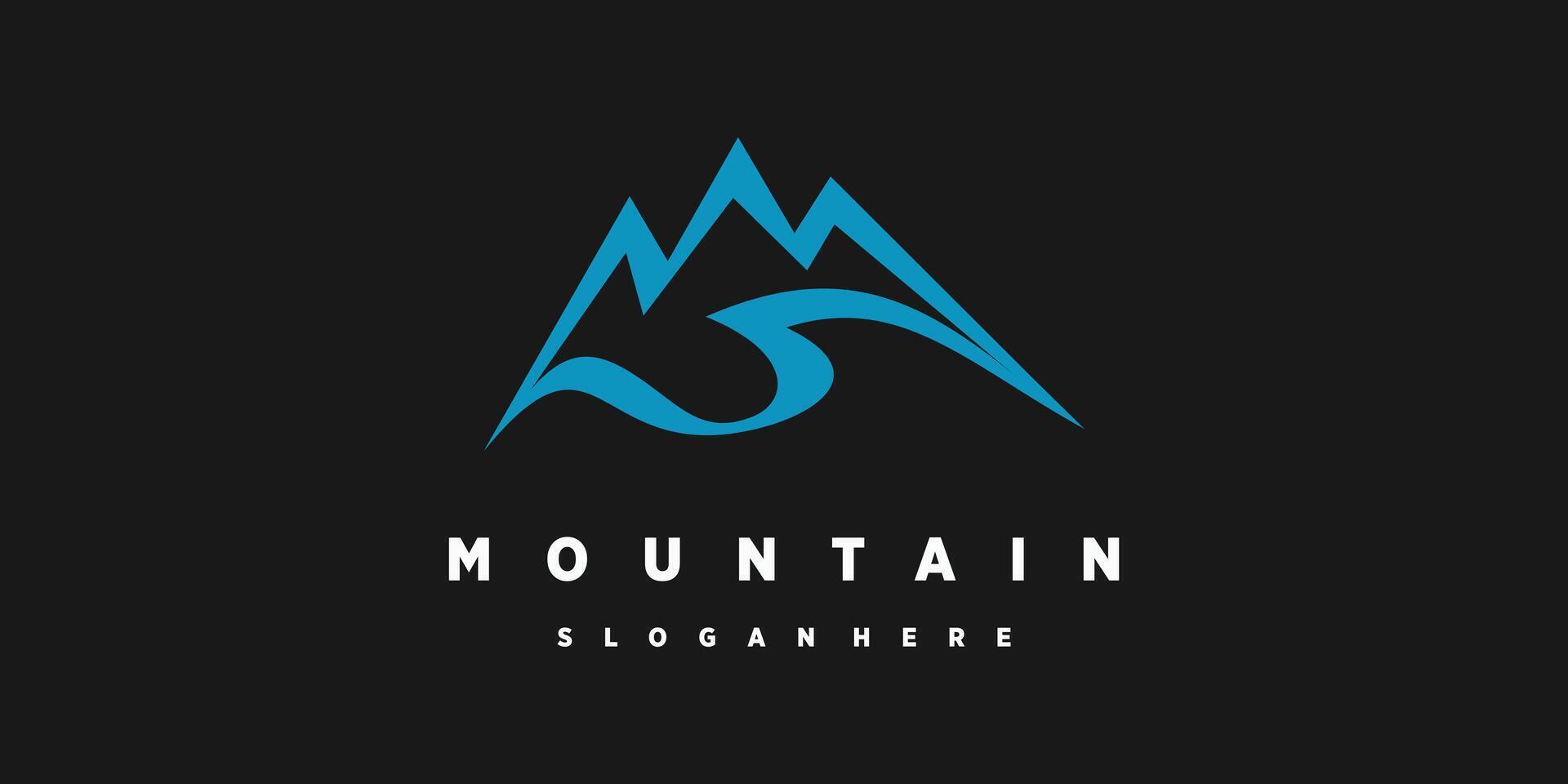 Mountain logo design with modern concept vector