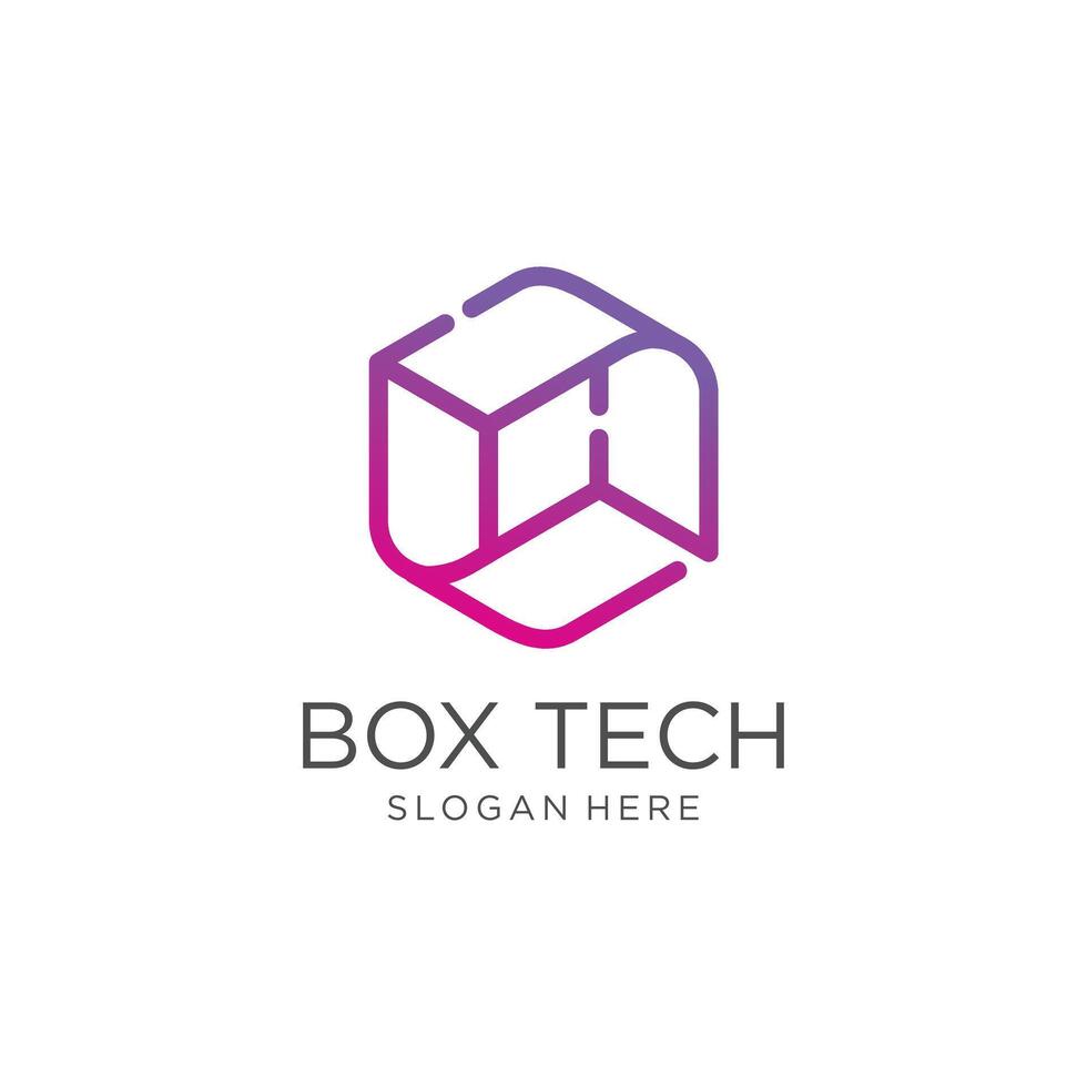 Technology logo with modern square concept vector